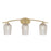 Toltec Kurve 3Lt Bath Bar, Brass, 5" Silver Textured - 3723-NAB-4253