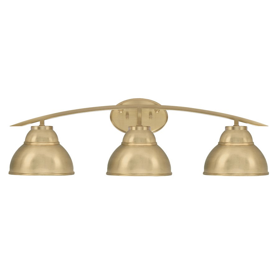 Toltec Kurve 3Lt Bath Bar, Brass, 7" Brass Dbl Bubble Metal - 3723-NAB-427-NAB