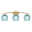 Toltec Kurve 4605 3Lt Bath Bar, Brass, 6" Turquoise Textured - 3723-NAB-4605