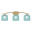 Toltec Kurve 4615 3Lt Bath Bar, Brass, 6" Turquoise Textured - 3723-NAB-4615