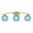 Toltec Kurve 3Lt Bath Bar, Brass, 6" Turquoise Textured - 3723-NAB-4625