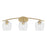 Toltec Kurve 3Lt Bath Bar, Brass, 6" Clear Bubble - 3723-NAB-4810