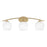 Toltec Kurve 3Lt Bath Bar, Brass, 6" White Marble - 3723-NAB-4811