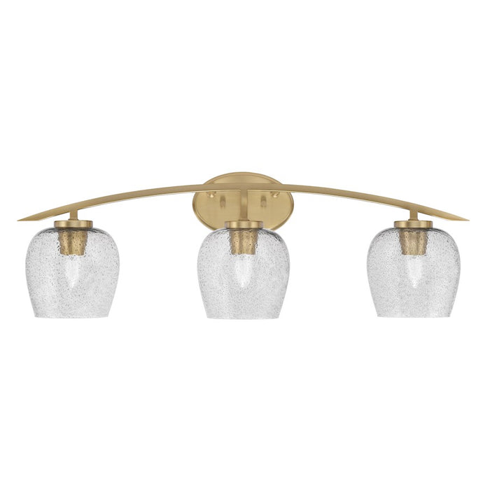 Toltec Kurve 3Lt Bath Bar, Brass, 6" Smoke Bubble - 3723-NAB-4812