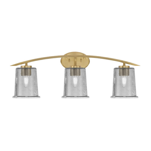 Toltec Kurve 3-Light Bath Bar | New Age Brass and Smoke Bubble Glass | Bathroom Vanity & Powder Room | 7 x 9.5 in | Model 3723-NAB-5032