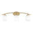 Toltec Kurve 3Lt Bath Bar, Brass, 5" White Linen - 3723-NAB-615