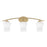 Toltec Kurve 3Lt Bath Bar, Brass, 5.5" Zilo White Linen - 3723-NAB-681