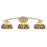 Toltec Kurve 3Lt Bath Bar, Brass, 7" Roman Jewel Art - 3723-NAB-9975