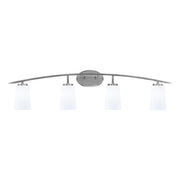 Toltec Kurve 4-Light Bath Bar | Graphite and White Opal Glass | Bathroom & Powder Room Vanity Light | 7.25 x 10.5 in | Model 3724-GP-261