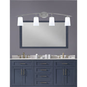 Toltec Kurve 4-Light Bath Bar | Graphite and White Opal Glass | Bathroom & Powder Room Vanity Light | 7.25 x 10.5 in | Model 3724-GP-261