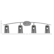 Toltec Kurve 4-Light Bath Bar | Graphite and Smoke Bubble Glass | Bathroom & Powder Room Vanity Light | 7.25 x 10.5 in | Model 3724-GP-262