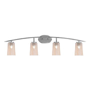 Toltec Kurve 4-Light Bath Bar | Graphite Steel and Amber Gradient Glass | Bathroom & Vanity | 7.25 x 10.5 in | Model 3724-GP-263