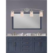 Toltec Kurve 4-Light Bath Bar | Graphite Steel and Amber Gradient Glass | Bathroom & Vanity | 7.25 x 10.5 in | Model 3724-GP-263