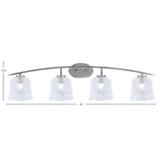 Toltec Kurve 4-Light Bath Bar | Modern Graphite Steel and Clear Lava Glass | Bathroom Vanity & Powder Room | 7.5 x 10.25 in | Model 3724-GP-4230