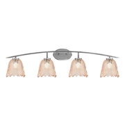 Toltec Kurve 4-Light Bath Bar | Modern Graphite Steel and Amber Lava Glass | Bathroom Vanity & Powder Room | 7.5 x 10.25 in | Model 3724-GP-4233
