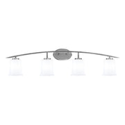 Toltec Kurve 4-Light Bath Bar | Graphite Steel and White Opal Glass | Bathroom & Vanity | 7 x 9.5 in | Model 3724-GP-5031