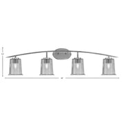Toltec Kurve 4-Light Bath Bar | Graphite Steel and Smoke Bubble Glass | Bathroom & Vanity | 7 x 9.5 in | Model 3724-GP-5032
