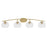 Toltec Kurve 202 4Lt Bath Bar, Brass, 7" Clear Bubble - 3724-NAB-202