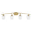 Toltec Kurve 4Lt Bath Bar, Brass, 5" Clear Bubble - 3724-NAB-210