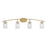 Toltec Kurve 4Lt Bath Bar, Brass, 4" White Marble - 3724-NAB-3001