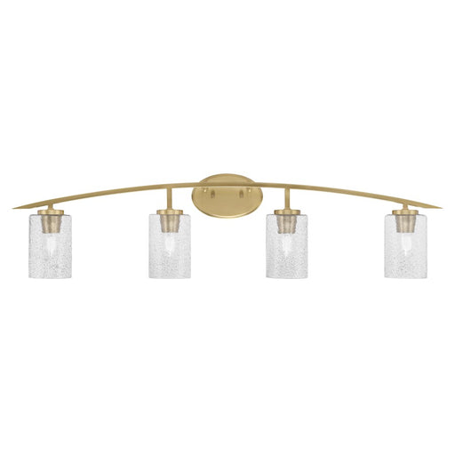 Toltec Kurve 4Lt Bath Bar, Brass, 4" White Marble - 3724-NAB-3001