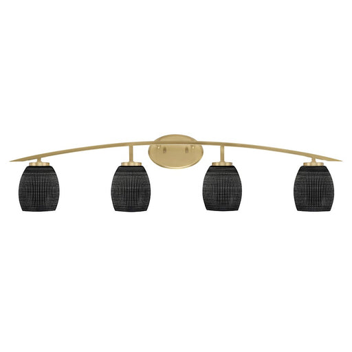 Toltec Kurve 4Lt Bath Bar, Brass, 4" Smoke Bubble - 3724-NAB-3002