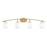 Toltec Kurve 4Lt Bath Bar, Brass, 7" Clear Bubble - 3724-NAB-302