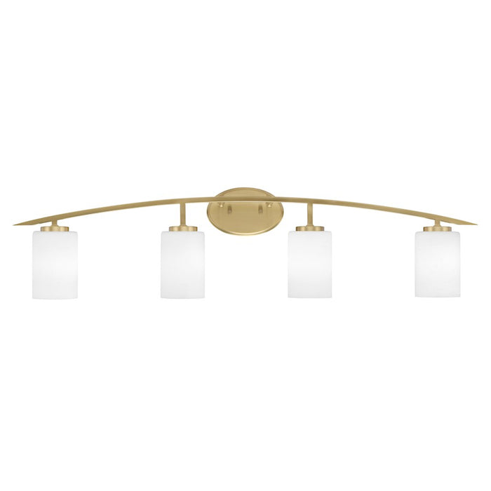 Toltec Kurve 4Lt Bath Bar, Brass, 7" Clear Bubble - 3724-NAB-302