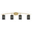 Toltec Kurve 4Lt Bath Bar, Brass, 7" Black Matrix - 3724-NAB-4059