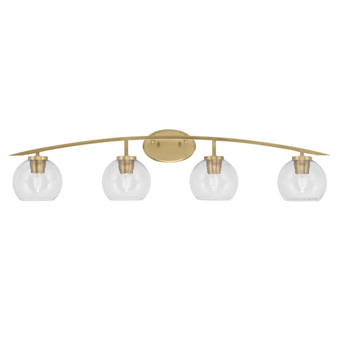 Toltec Kurve 4Lt Bath Bar, Brass, 4" Black Matrix - 3724-NAB-4069