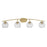 Toltec Kurve 4Lt Bath Bar, Brass, 5.75" White Marble - 3724-NAB-4101