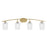 Toltec Kurve 4Lt Bath Bar, Brass, 5.75" Smoke Bubble - 3724-NAB-4102