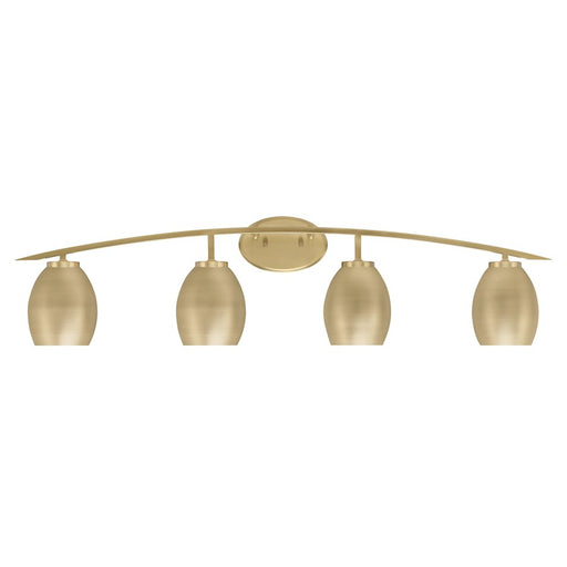 Toltec Kurve 4Lt Bath Bar, Brass, 7" Black Cone Metal - 3724-NAB-421-MB