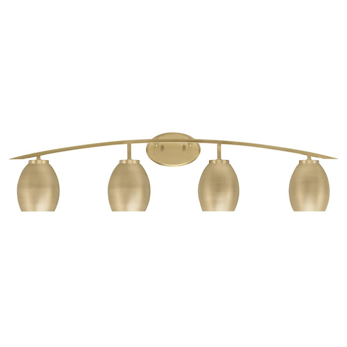 Toltec Kurve 4Lt Bath Bar, Brass, 7" Black Cone Metal - 3724-NAB-421-MB