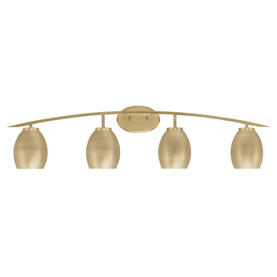 Toltec Kurve 4Lt Bath Bar, Brass, 7" Black Cone Metal - 3724-NAB-421-MB