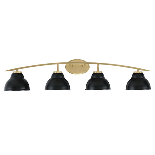 Toltec Kurve 4Lt Bath Bar, Brass, 7" Black Double Bubble Metal - 3724-NAB-427-MB