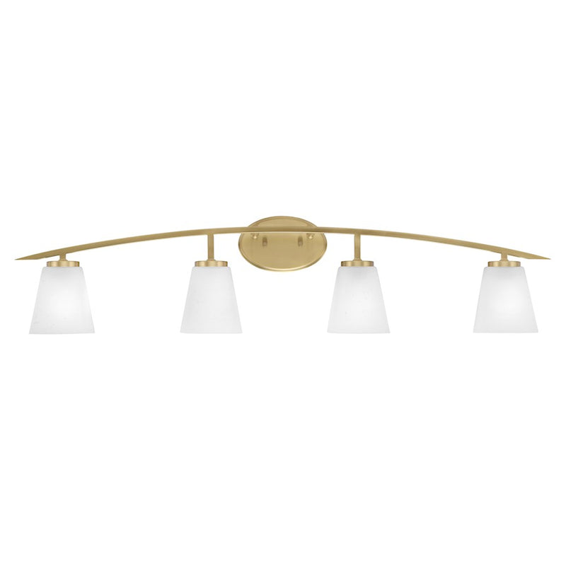 Toltec Kurve 4Lt Bath Bar, Brass, 7" Teal Crystal - 3724-NAB-458