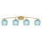 Toltec Kurve 4605 4Lt Bath Bar, Brass, 6" Turquoise Textured - 3724-NAB-4605