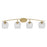 Toltec Kurve 4Lt Bath Bar, Brass, 6" White Marble - 3724-NAB-4811