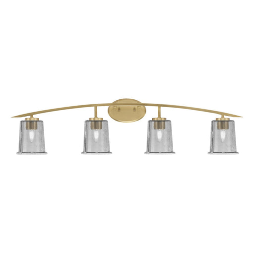 Toltec Kurve 4-Light Bath Bar | Modern New Age Brass and Smoke Bubble Glass | Bathroom & Powder Room Vanity Light | 7 x 9.5 in | Model 3724-NAB-5032