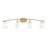 Toltec Kurve 4Lt Bath Bar, Brass, 7" Fluted Teal Crystal - 3724-NAB-725