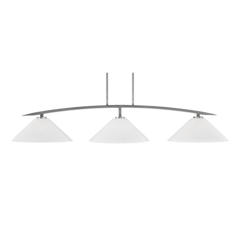 Toltec Kurve 3Lt Bar, Graphite, 16" White Marble - 3733-GP-2161