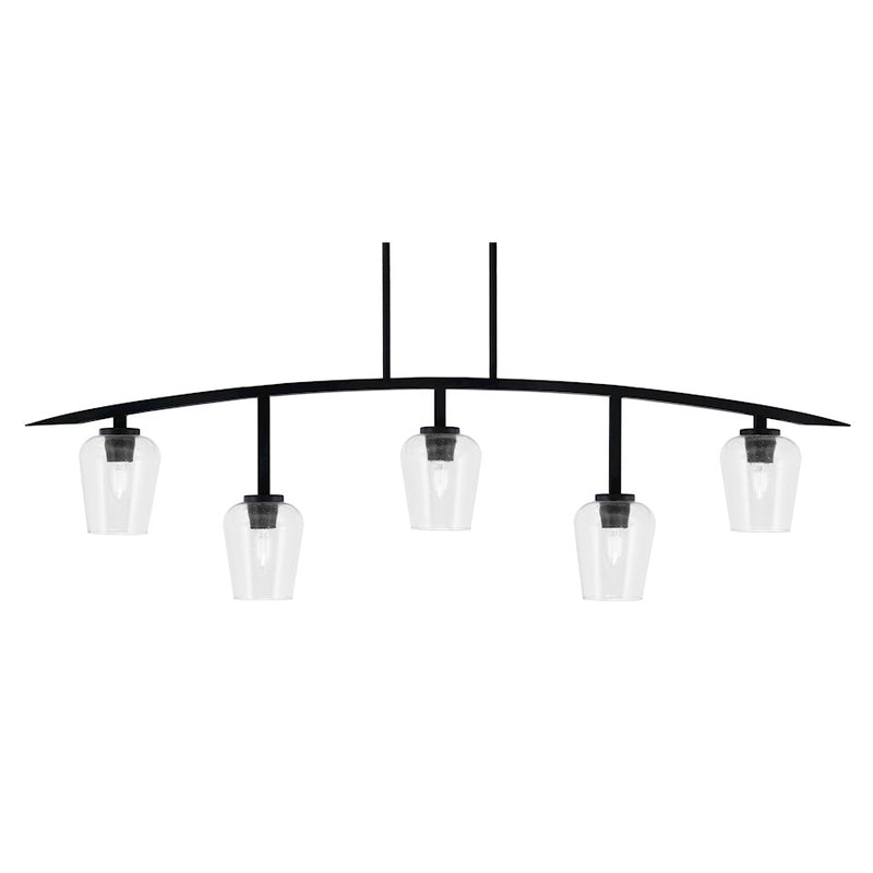Toltec Kurve 5Lt Bar, Black, 5" Clear Bubble - 3745-MB-210