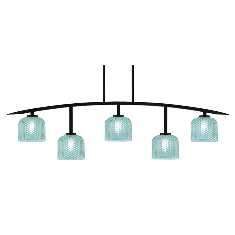 Toltec Kurve 4615 5Lt Bar, Black, 6" Turquoise Textured - 3745-MB-4615