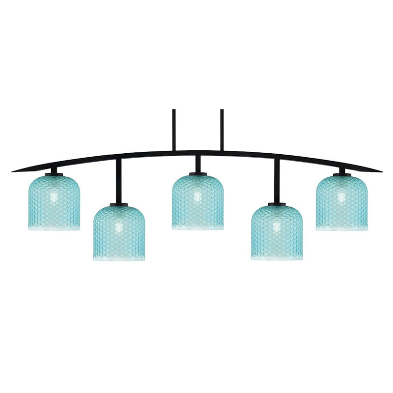Toltec Kurve 5Lt Bar, Black, 7" Turquoise Textured - 3745-MB-4915