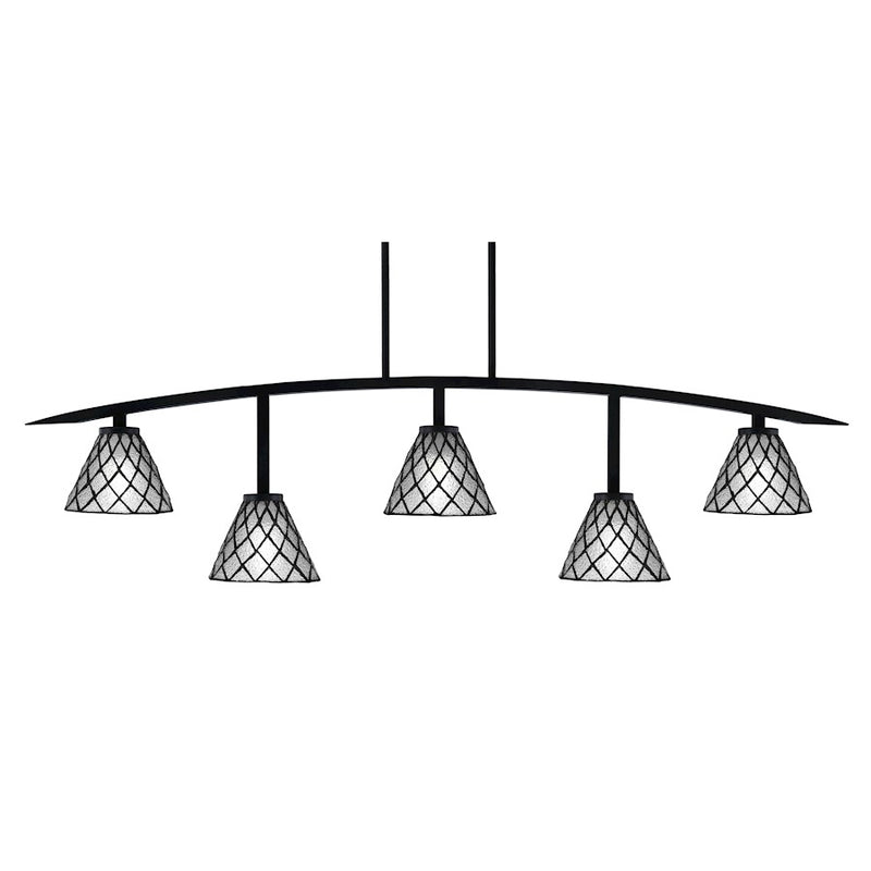 Toltec Kurve 5Lt Bar, Black, 7" Diamond Ice Art - 3745-MB-9185