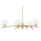 Toltec Kurve 202 6Lt Chandelier, Brass, 7" Clear Bubble - 3746-NAB-202