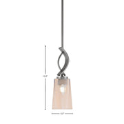 Toltec Cavella 4.5in 1-Light Mini Pendant | Modern Graphite and Amber Gradient Glass | Kitchen Island & Bar | 4.5 x 13.5 in | Model 3901-GP-263