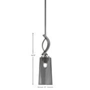 Toltec Cavella 5in 1-Light Mini Pendant | Contemporary Graphite and Smoke Bubble Glass | Kitchen Island & Dining Nook | Model 3901-GP-292