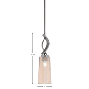 Toltec Cavella 5in 1-Light Mini Pendant | Contemporary Graphite and Amber Gradient Glass | Kitchen Island & Dining Nook | Model 3901-GP-293